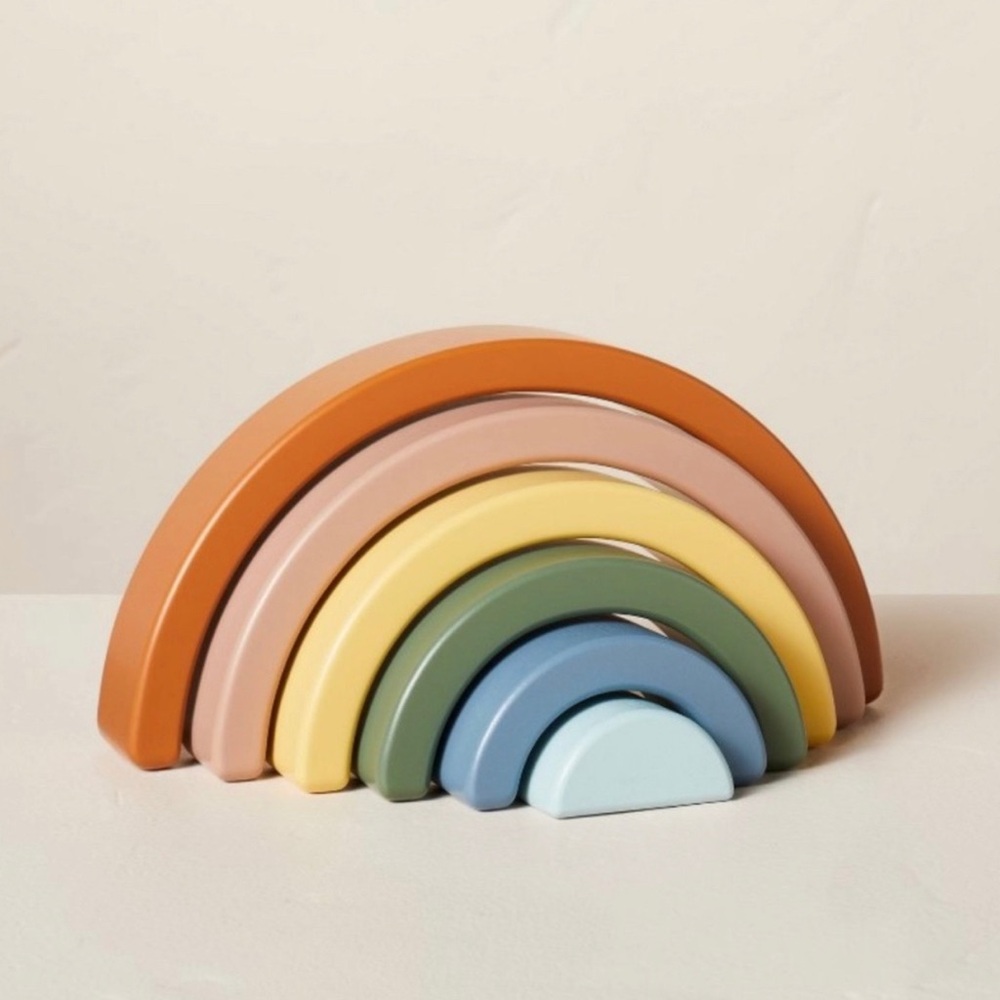 Toy Rainbow Wooden Block Stacker 6pc - Hearth & Hand with Magnolia